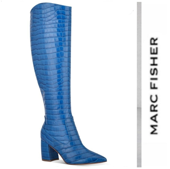 Marc Fisher Shoes - HTF Rare Ultra Chic Marc Fisher Bright Blue Leather Boots